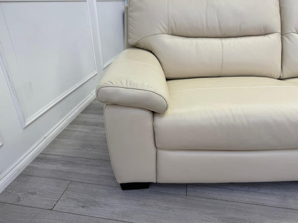 Furniture Village Hetty 3 + 3 Seater Sofa Set in Cream/Off White Leather5