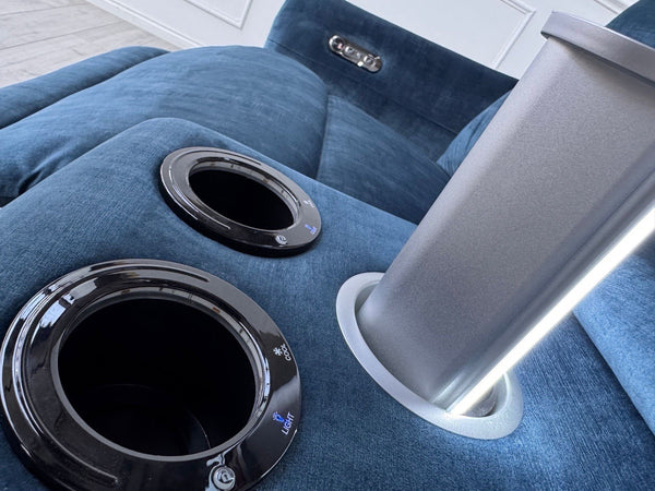 Sofology Renato 2.5 Seater Sofa + Centre Console Navy Blue Velvet Fabric7