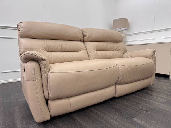 Furniture Village Chicago 3 & 2 Seater Sofa Set Power Recliner Pebble Leather17