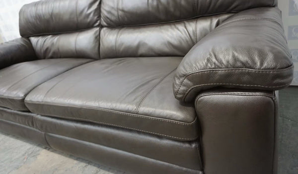 Furniture Village Cozee Brown Pure Premium Leather  3 seater sofa3