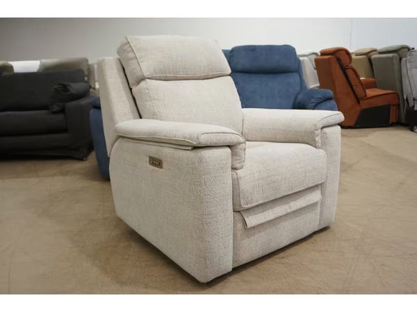 G Plan Ellis coral multi fabric armchair power recliner headrest + lumbar 0