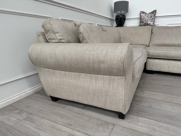 Sofology Nimbus Large Corner Sofa Beige Woven Fabric7