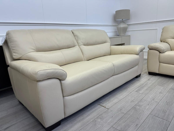 Furniture Village Hetty 3 +2 Seater Sofa Set in Cream/Off White Leather4