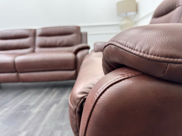 LA Z BOY Madison Static 3+2 Seater Sofa Set Brown Leather19