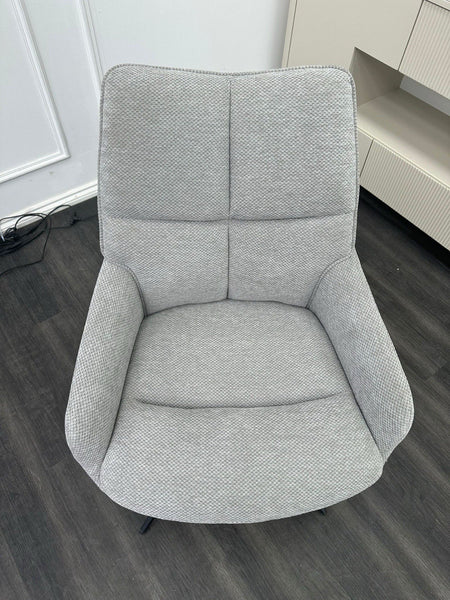 Furniture Village  Kiara Silver Fabric Swivel Dining Chair (Pre-sale)2