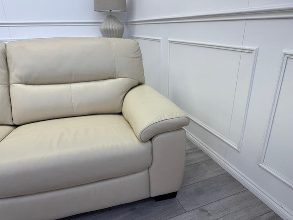 Furniture Village Hetty 3 + 3 Seater Sofa Set in Cream/Off White Leather15