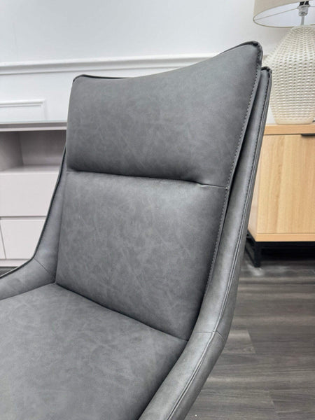 FV Catalina Dark Grey Faux Leather Swivel Dining Chair (Choose Quantity)5