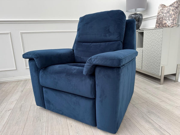 G Plan Harper Plush Indigo Premium Velvet Static Armchair RRP £1,35710