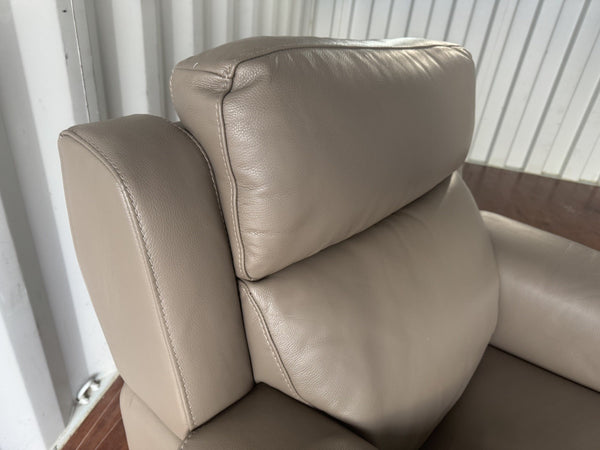 Furniture Village Nicolleti Taupe Leather Armchair Power Recliner + Headrest 7