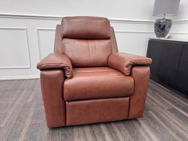G Plan Thornbury Brown/Chestnut Leather Power Recliner Armchair3