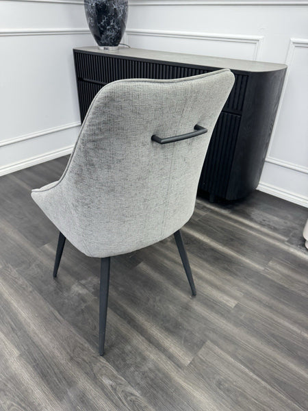 FV Crete Silver Grey Fabric Swivel Dining Chair With Handle set of 6 (Delivery)8