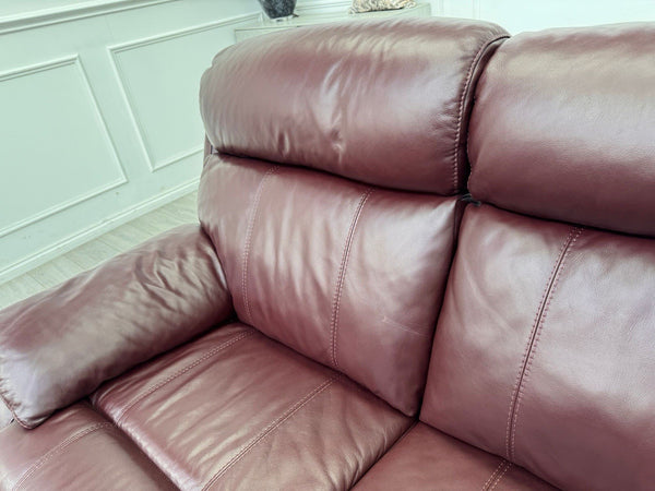 Furniture Village Moreno Power Recliner 3 Seater Sofa Cherry/Burgundy Leather16