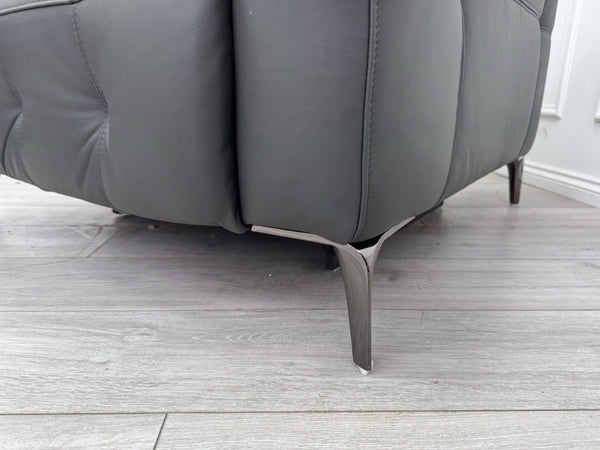 Furniture Village New York Power Recliner Armchair Grey Leather Power Headrest8