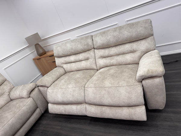 Furniture Village Nimbus 3 Seater Sofa Power Recliner In Cream Lux Velvet4