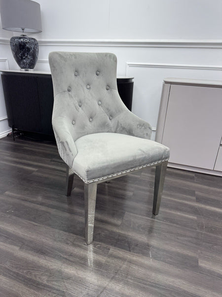 Furniture Village Dolce Grey Velvet knocker Dining Chair (Pre-sale, Read Desc)4