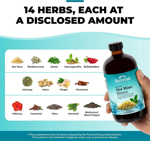 Serene Herbs Mineral Sea Moss Bitters – Liquid Herbal Dietary Supplement5