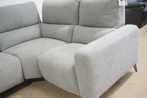 FV Grey mix cross weave fabric electricreclining 3 piece corner Sofa1