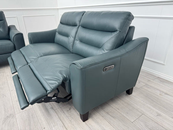 LAZYBOY MONZA STATIC 2 + 3 SEATER POWER RECLINER SOFA SET IN PETROL LEATHER4