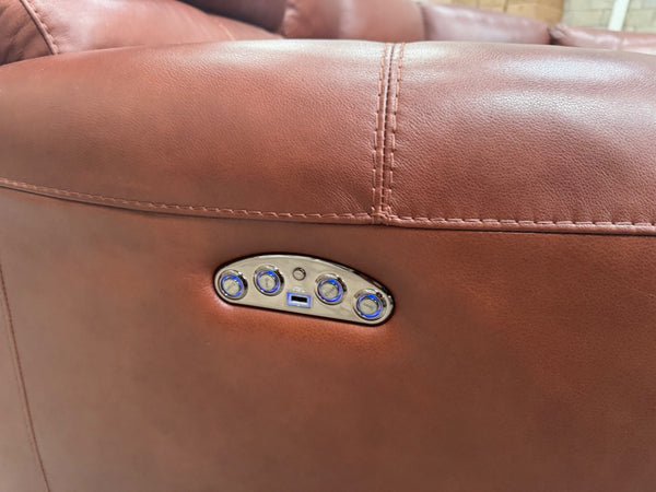 Furniture Village Link Brown Leather Power Recliner Corner Sofa Symmetrical13