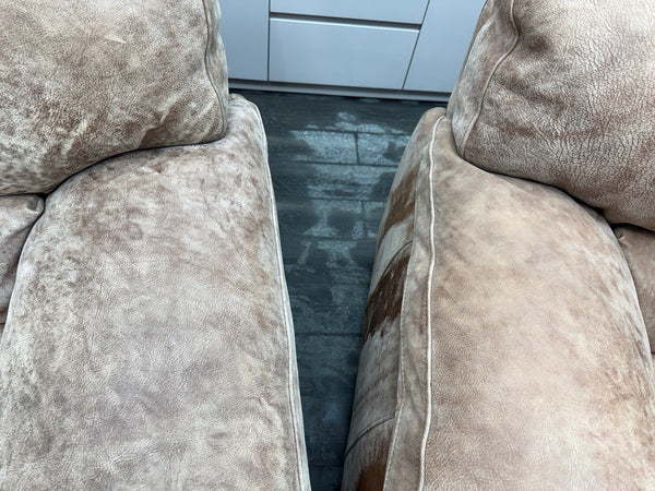 Sofology Santino 3 + 2 Seater Brown Tan  Aniline Leather Sofa Set5