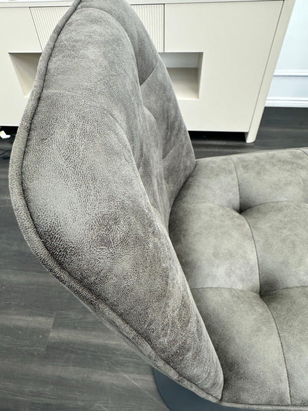 FV Merlin Dark Grey Fabric Adjustable Pedestal Dining Barstool (Choose Quantity)2