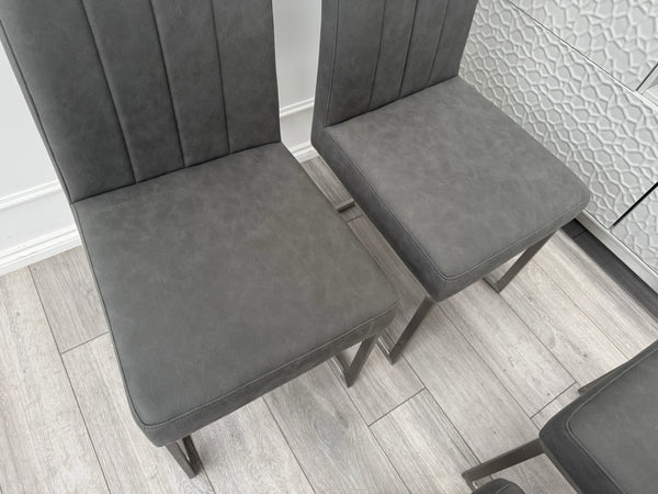 Furniture Village Grigio Set of 4 Grey Suede Dining Chairs10