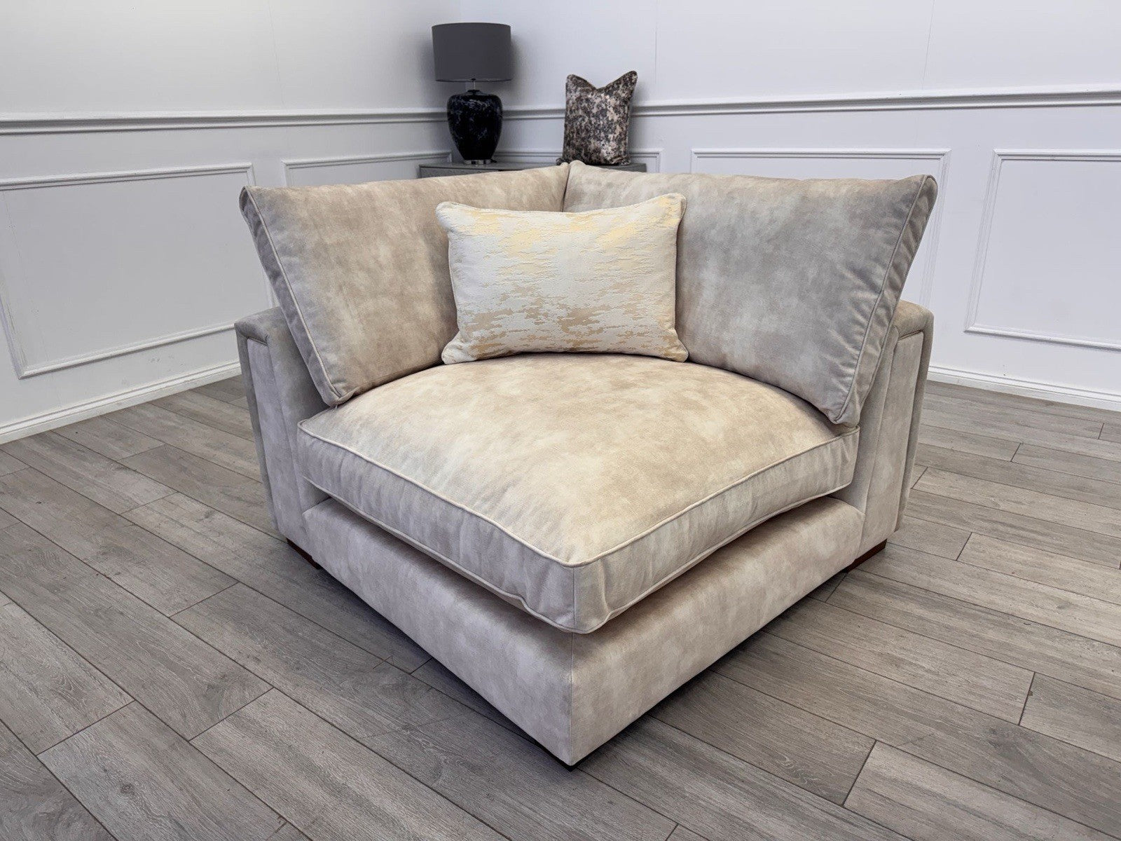 Sofology Emperor Modular Corner Unit Section Ivory/Cream Velvet Fabric0