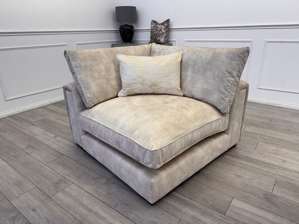 Sofology Emperor Modular Corner Unit Section Ivory/Cream Velvet Fabric0
