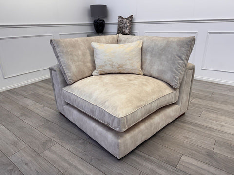 Sofology Emperor Modular Corner Unit Section Ivory/Cream Velvet Fabric0