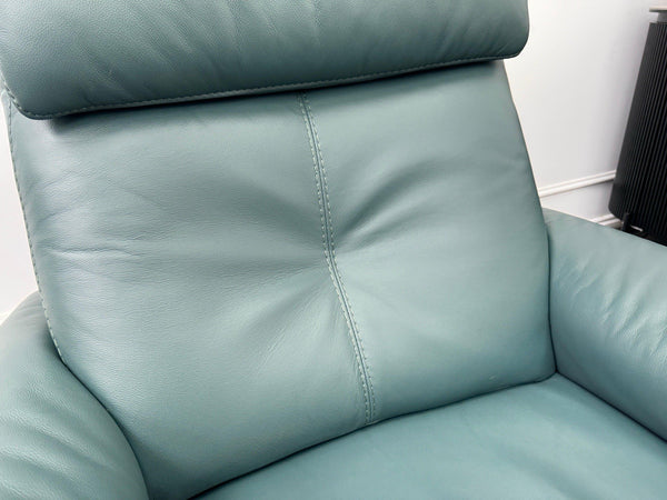 Furniture Village Rowen Lake Green Leather Armchair Pwr Recliner+Swivel+Rocking14