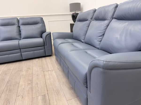 Parker Knoll Hudson 23 Roma Storm Leather Static 3+3 Seater Sofa Set RRP £83209