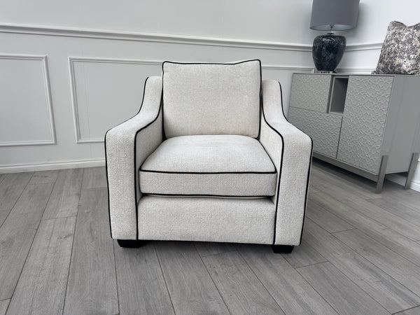 Furniture Village Celine Ivory Cream Woven Fabric Static Armchair6