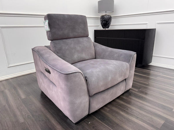Furniture Village Xavier Fabric Armchair Electric Power Recliner Charcoal Grey1