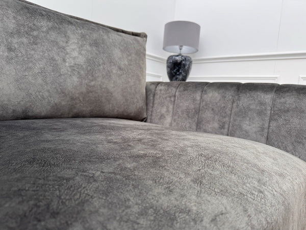 DFS Devine Grey Velvet Loveseat Cuddlier Armchair4