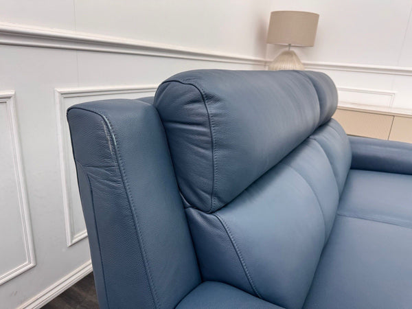 LA Z BOY Bella Static 3 Seater Sofa Navy Blue Leather8