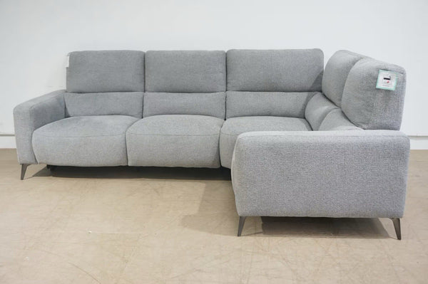 FV Grey mix cross weave fabric electricreclining 3 piece corner Sofa2