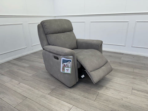 LA Z BOY PARIS POWER RECLINER ARMCHAIR IN ROXY STONE FABRIC0