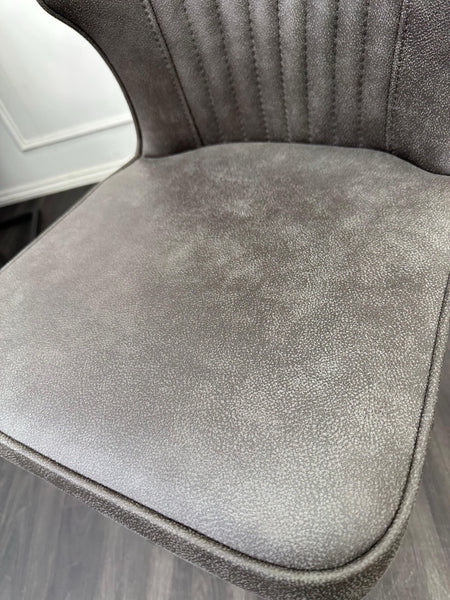 Furniture Village Aydin grey faux leather dining barstool 3