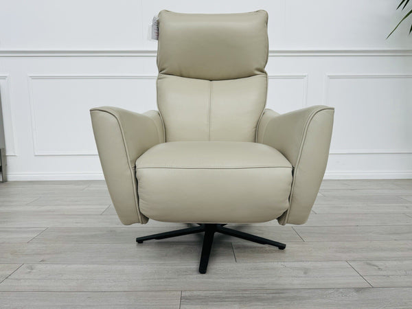 New Gillies Trent TVCH TV Reclining Chair, Feather Grey Genuine Leather RRP£19992