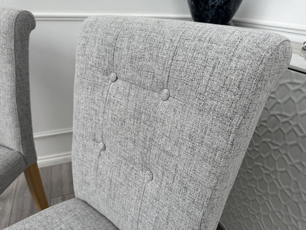 Furniture Village Augusta Grey Fabric Pair Of 2 Roll Back Dining Chairs6