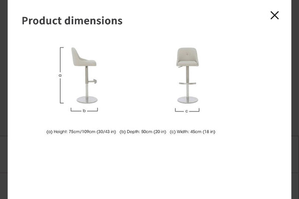 Furniture Village AVORIO Neutral Swivel Pedestal Dining Barstool1