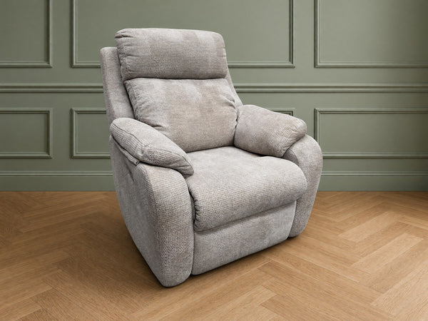 G Plan Kingsbury Power Recliner Armchair In Beige Pattern Fabric0