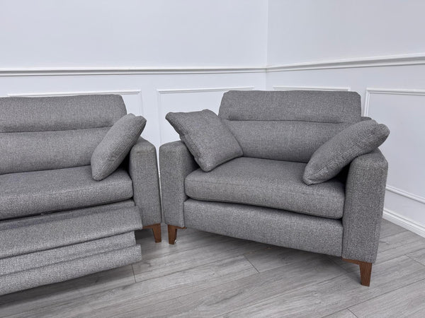 Furniture Village UNIQA Grey Fabric 3 & 2 & 1 Seater Power Recliner Sofa Set6