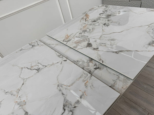 Furniture Village Avorio Large Extending Dining Table marble-effect ceramic top15