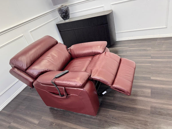 Furniture Village Moreno Lift and Rise Recliner Armchair Burgundy Leather12