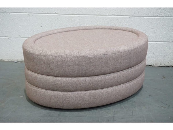 Duresta Luca pink cross weave fabric oval footstool1