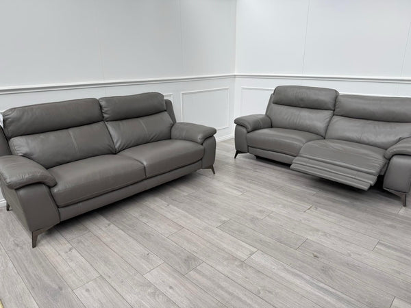 Furniture Village Missouri Power Recliner 3 & Static 2 Seater Sofa Set Grey6