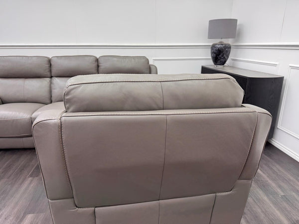 Furniture Village Grey Genuine Leather 3+1 Seater Sofa Set Power Recliner16