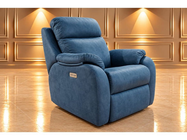 G Plan Kingsbury stingray indigo armchair power recliner headrest lumbar0