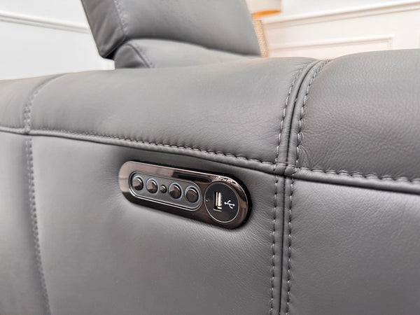 DFS Jagger Power Recliner Armchair Grey Leather Power Headrest6
